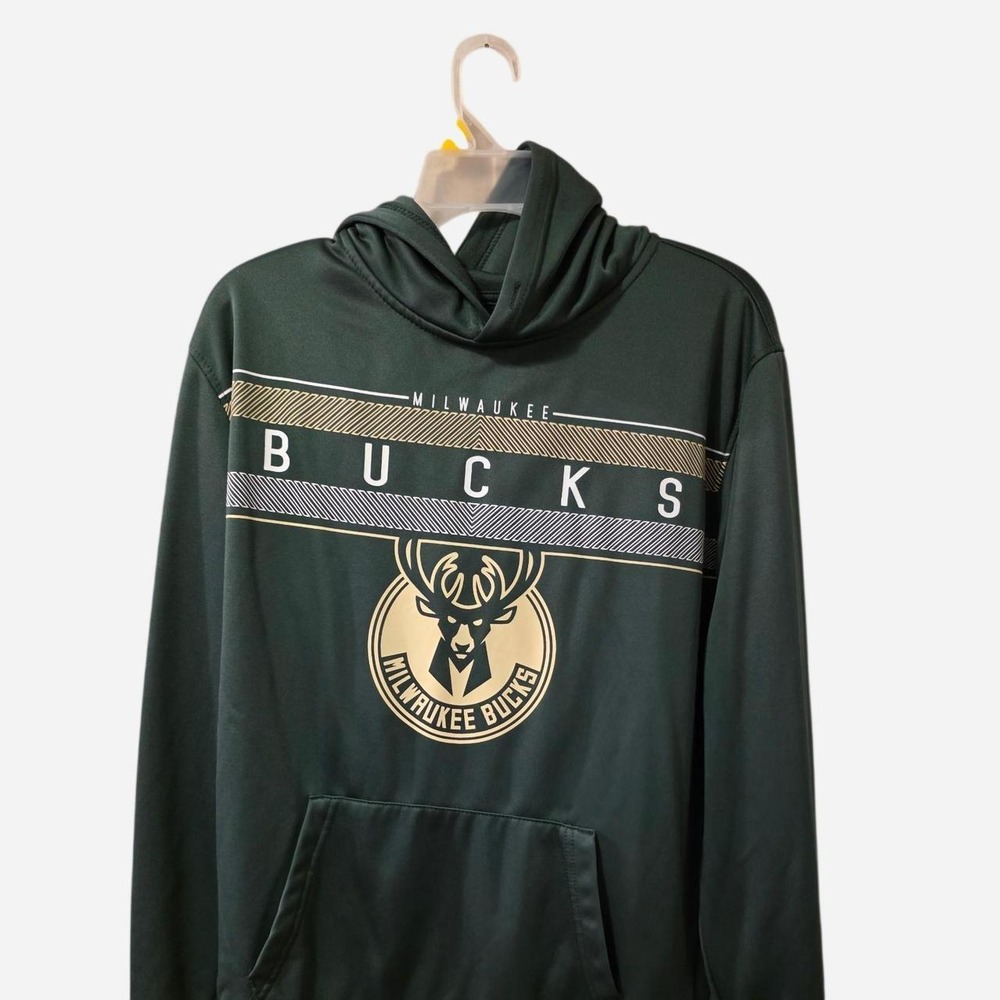 NBA Milwaukee Bucks hoodie with white and beige 'BUCKS